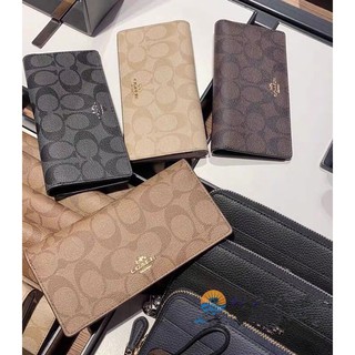 พร้อมส่ง แท้ 🇺🇸100% New Coach กระเป๋าสตางค์ แบบบาง รุ่น BIFOLD WALLET IN SIGNATURE CANVAS F88026 IM/BROWN/BLACK