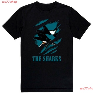 wu77 shop 2020 เสื้อยืดแขนสั้นพิมพ์ลาย Nhl San Jose Sharks สีดําสไตล์วินเทจ Mnh061121030 sale