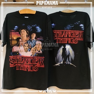 เสื้อยืดผ้าฝ้ายเสื้อยืดผ้าฝ้าย [ STRANGER THINGS ] The Upside Down NETFLIXS SERIE  ss2 เสตรนเจอติงส์ เสื้อหนัง เสื้อซีร