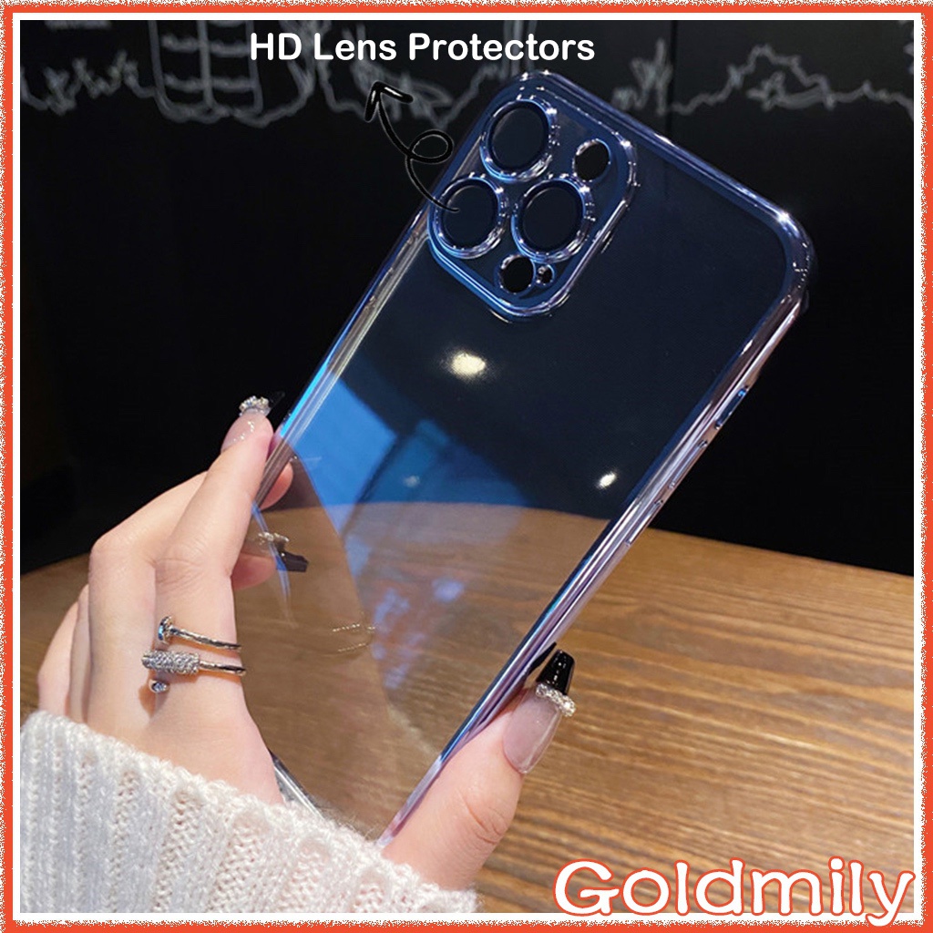 🔥 ใส &amp; ฟิล์มกระจกเลนส์สำหรับ เคสไอโฟน11 เคสกันกระแทก สำหรับ เคส Apple iPhone 13 Pro Max เคสไอโฟน7พลัส XS Max iPhone11 เคส 12 SE3 2022 เคสi11 XR เคสไอโฟนSE2 2020 HD Lens Protectors Case