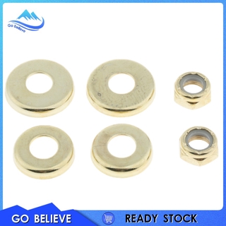 [Go believe] 4pcs Replacement High Skateboard Bushings Cushion Washers Cup Nut Gold