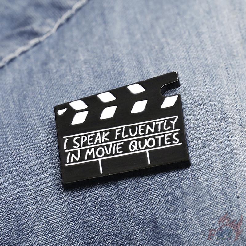 &gt; Ready Stock &lt; ❉ Clapper Board Pins ❉ 1Pc Black Movie Clapper Board Enamel Collection Brooch Pins