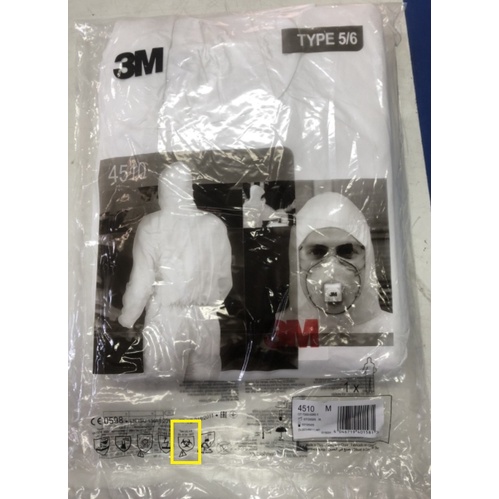 ชุด PPE 3m รุ่น 4510 และ PPE ฟ้าขาว ชุดป้องกันสารเคมี ชีวภาพ ชุดกันเชื้อโรค (EN14126) ชุดปลอดเชื้อ