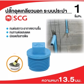 (บรรจุ 1ชิ้น) ข้อต่อ SCG ข้อต่อพีวีซีปลั๊กอุดเกลียวนอก-หนา ฟ้า ขนาด 1/2",3/4",1 นิ้ว ตราSCG✅พร้อมส่ง