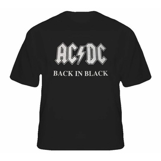 ขายดี!ขายดี เสื้อยืดแขนสั้น คอกลม ผ้าฝ้าย พิมพ์ลาย Ac Dc Back In Black Rock Roll Music แฟชั่นฮิปฮอปS-5XL