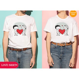 เสื้อคู่LOVe มีแบบให้เลือก(พิมพ์ข้อความเพิ่มได้)