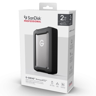 SanDisk Professional 2TB G-DRIVE ArmorATD, Rugged, Durable portable external HDD, Up to 140MB/s,  USB-C (5Gbps), USB 3.2 Gen 1 (SDPH81G-002T-GBAND) ประกัน Synnex 3 ปี