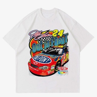 เสื้อยืดสีขาวเสื้อยืด Nascar OUT IN FRONT VINTAGE | เสื้อยืด ลาย Nascar Rubble | เสื้อผ้าสีขาว สําหรับแข่งรถS-4XL