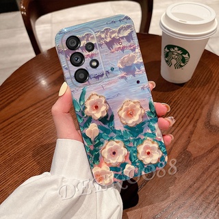 เคสโทรศัพท์มือถือ ซัมซุง Samsung Galaxy A32 A22 4G 5G Shiny Bling Smartphone Case TPU Soft Purple Pink Flower Phone Cell Casing Girl SamsungA22 SamsungA32 Back Cover