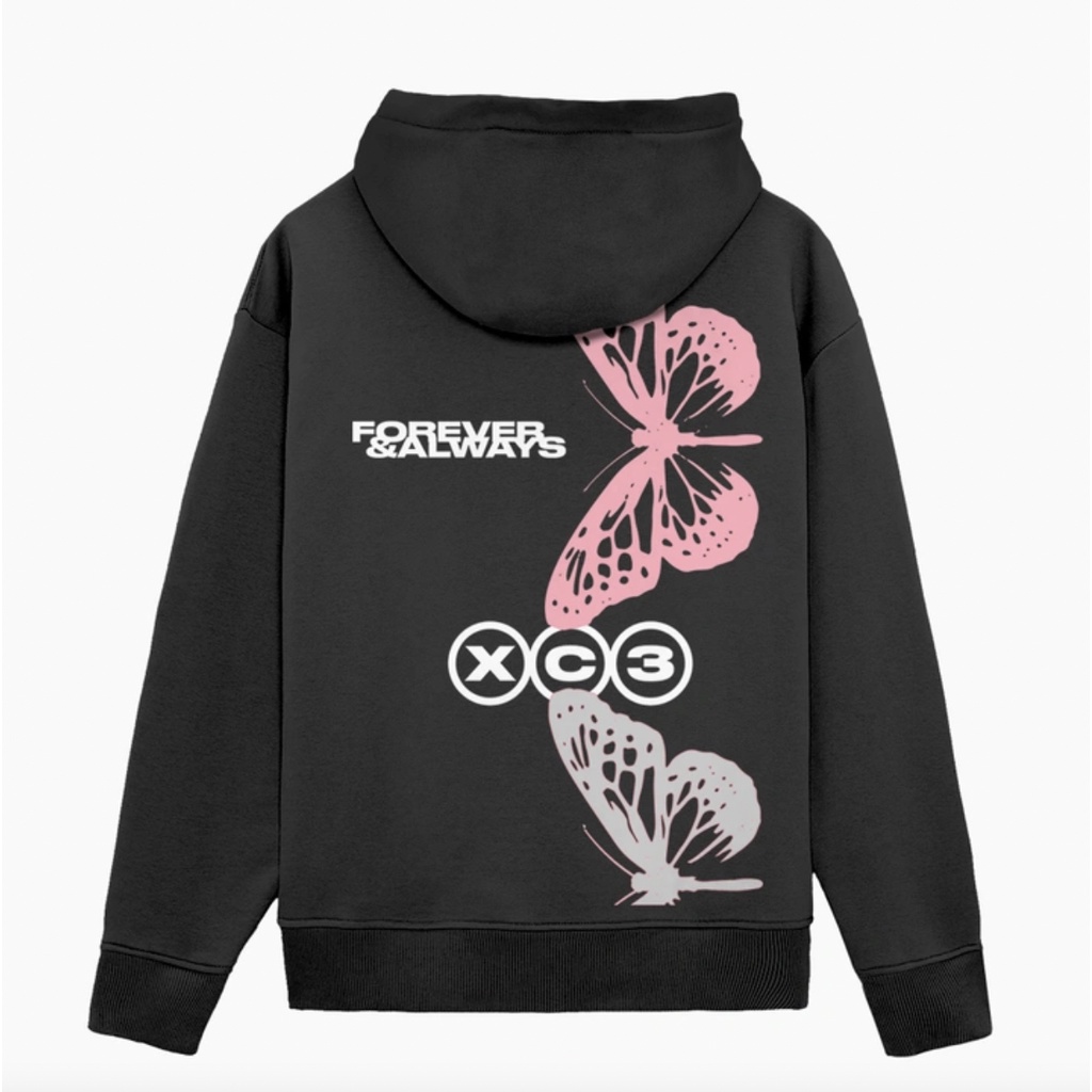 XC3 | FOREVER & ALWAYS BLACK HOODED SWEATER represent marktuan มาร์คต้วน