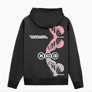 XC3 | FOREVER &amp; ALWAYS BLACK HOODED SWEATER represent marktuan มาร์คต้วน