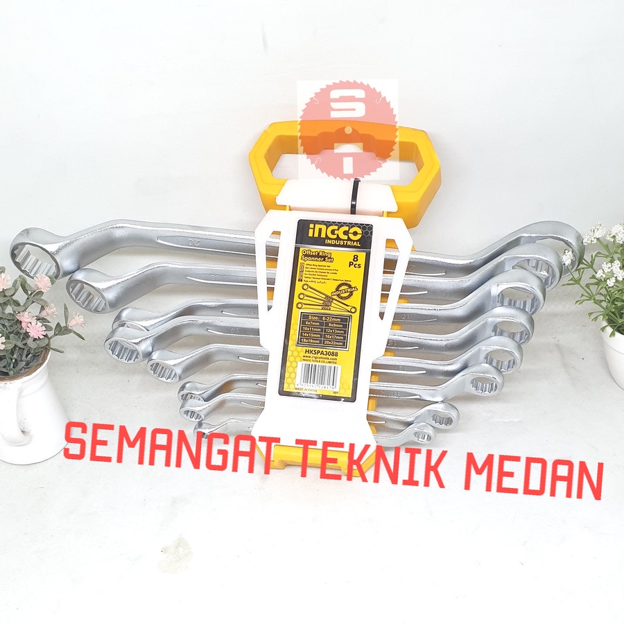 8PCS RING WRENCH 8PCS DOUBLE OFFSET END WRENCH 6-22 6 - 22 mm SET INGCO