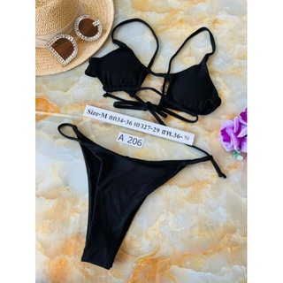 bikini สีดำ size M Zaful 🖤 งานแบบยิปซี