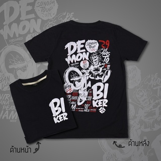 เสื้อยืด เสื้อยืดไซส์ใหญ่ S-5XL THE STREET  ลาย   BIKER ผ้าคอตตอนแท้ 100% (สินค้าพร้อมส่ง)