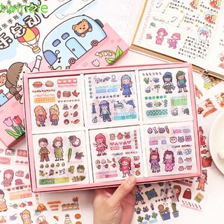 Twinkle1 สติ๊กเกอร์ลายสัตว์น่ารักสีชมพู Diy สําหรับตกแต่งสมุดไดอารี่ 200 แผ่น / กล่อง