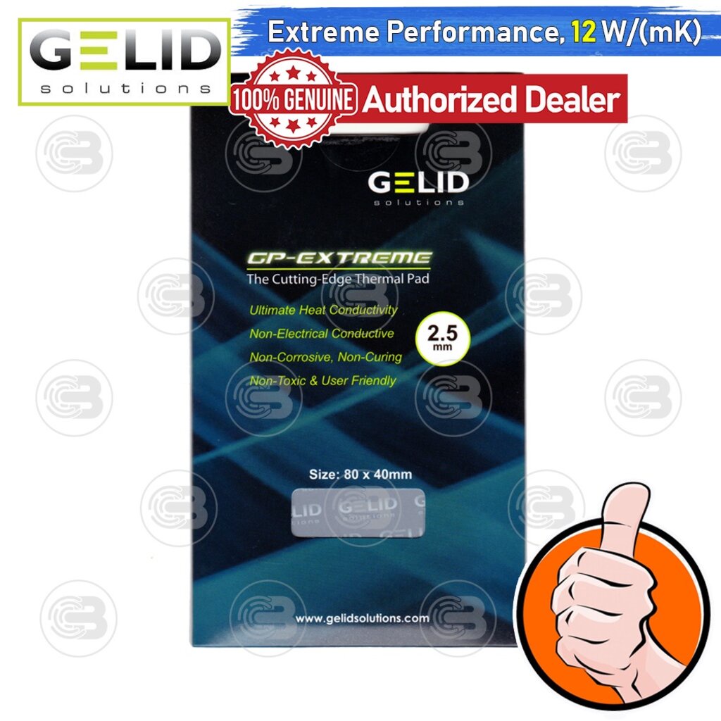 [CoolBlasterThai] GELID GP-EXTREME Thermal Pad 80x40x2.5 mm./12.0 W/mK (TP-GP01-F)