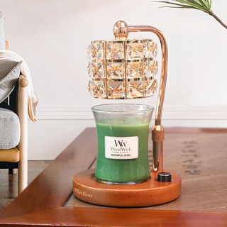 เครื่องอุ่นเทียนไฟฟ้า แบบแแก้วคริสตัล หลอดไฟหรี่แสง สีทอง