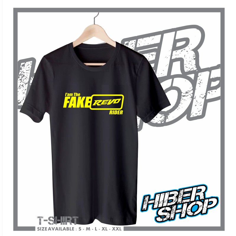 KAOS BAJU MOTORCYCLE DISTRO I AM FAKE HONDA REVO BIKER RACING AUTOMOTIVE COOL MEN WOMEN - HIBER SHOP
