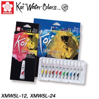 สีน้ำ 12 สี ขนาด 5 ml KOI SAKURA XMW5L Water colours