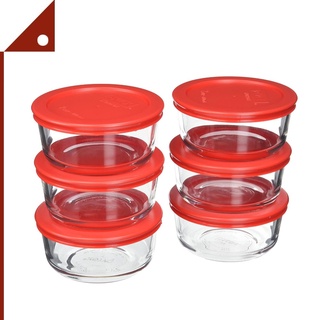 Pyrex : PYR1085657* กล่องเก็บอาหาร Glass Food Storage Set with Lids 2-Cup 6pk.