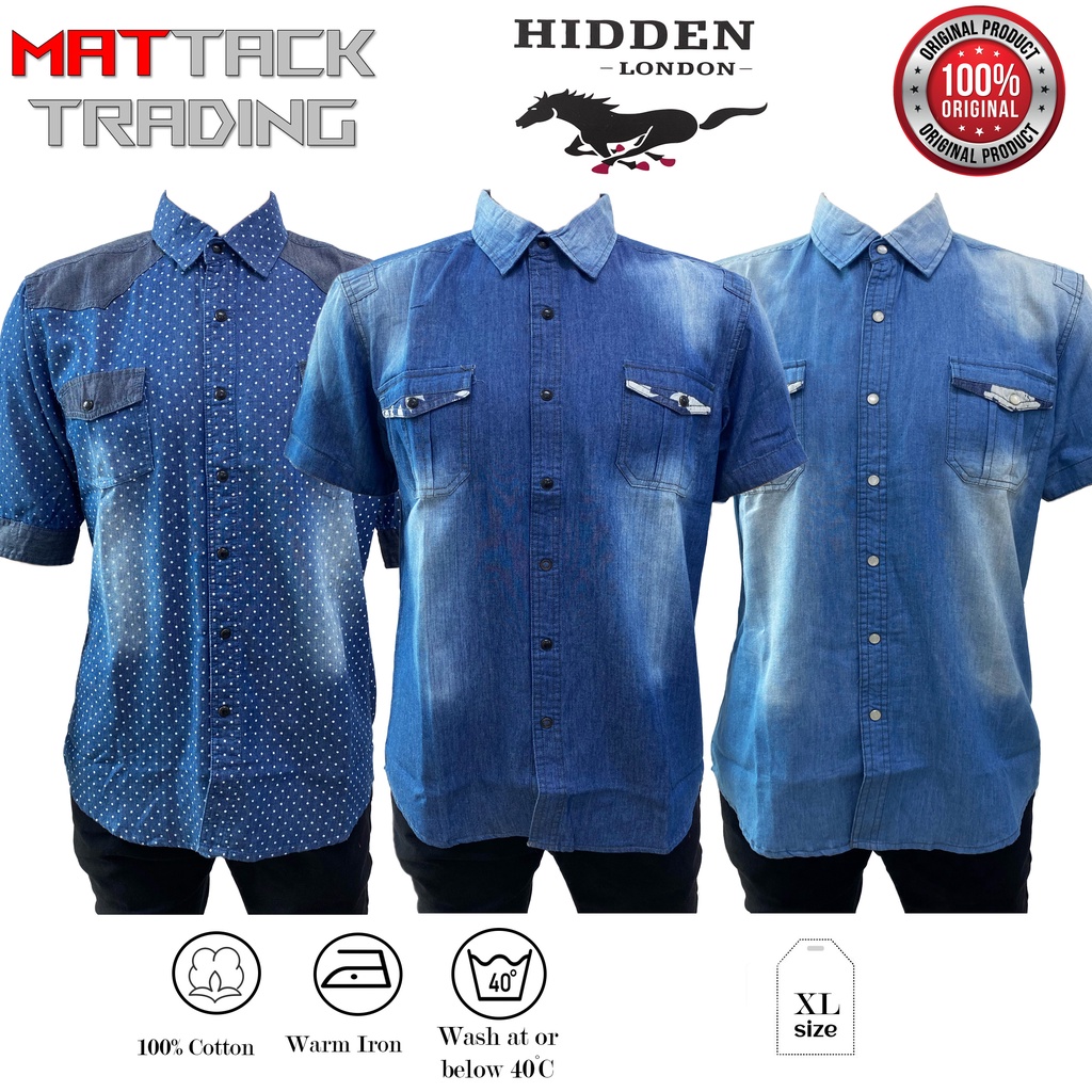 Clearance HIDDEN MEN SHORT SLEEVE SHIRTS Kemeja Hidden
