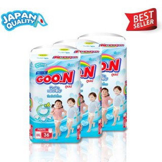 ขายยกลัง! GOO.N กางเกงผ้าอ้อมเด็กPANTS Size XXL - 36 ชิ้น 3 แพ็ค ( ทั้งหมด 108 ช