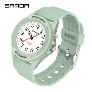 Sanda นาฬิกาข้อมือควอตซ์แฟชั่น ลําลอง กันน้ํา หรูหรา เรียบง่…