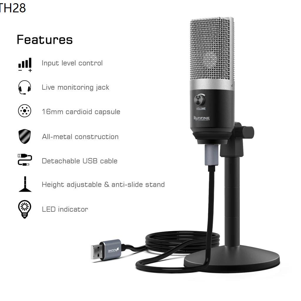 Fifine k670 microphone usb ไมค์โครโฟน ไมค์ไลฟ์สด บันทึกเสียง อัดเสียง