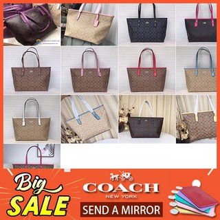 COACH กระเป๋า CITY ZIP TOTE IN SIGNATURE F58292 (BLUSH 2) 5.0