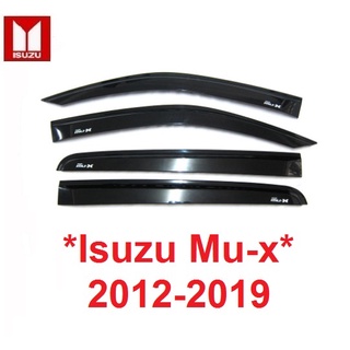 1ชุด สีดำ กันสาดประตู ISUZU MU-X 2014 - 2019 กันสาด อีซูซุ มิวเอ็กซ์  MUX SUV กันลม ของแต่งรถยนต์ Windshield Visor