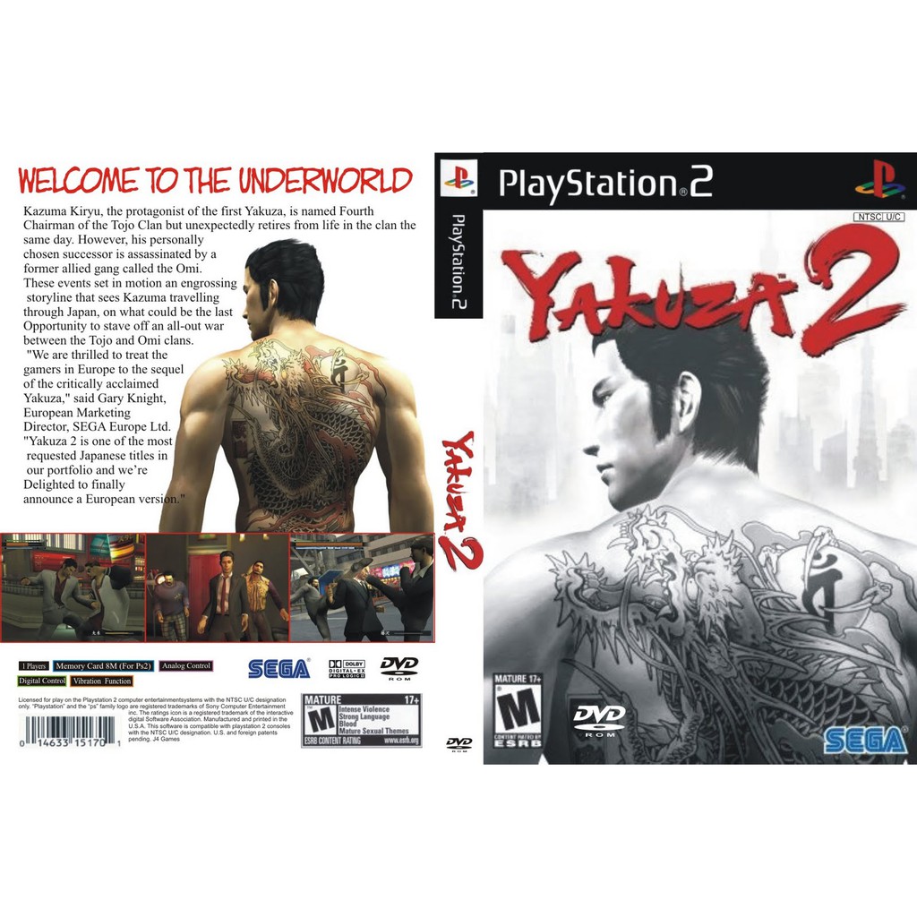แผ่นเกมส์ PS2 (คุณภาพ)  Yakuza 2 (USA)