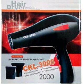 ไดร์เป่าผม รุ่นยอดนิยม CKL 3900 ลมแรง 2000W สีดำตัดแดง