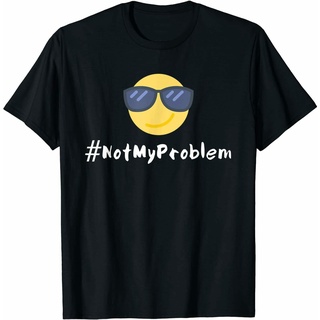 เสื้ เสื้อยืดผ้าฝ้าย พิมพ์ลายแว่นตากันแดด Not My Problem แนวโกธิค คุณภาพสูง เหมาะกับของขวัญฮาโลวีน สําหรับผู้หญิงS-5XL