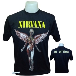 เสื้อวง Nirvana แขนสั้น ไม่มีตะเข็บข้าง คอฟิต ป้ายUSA เสื้อวง เสื้อผู้ชาย เสื้อทัวร์ วงร็อคคต่างประเทศ