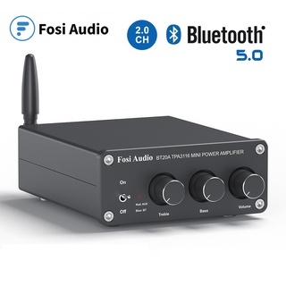 Fosi Audio BT20A Bluetooth TPA3116D2 เครื่องขยายเสียงพลังเสียง 100W ไฮไฟสเตอริโอคลาส D แอมป์เบสเสียงแหลมสำหรับลำโพง