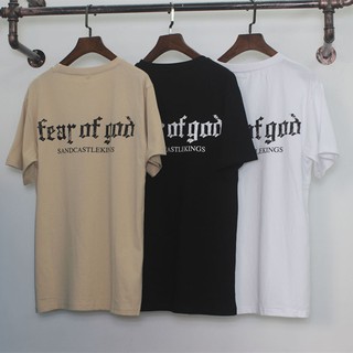 เสื้อยืด Fear of god Fog Sand Castle Kings สตรีทแฟชั่น [ของหายาก]