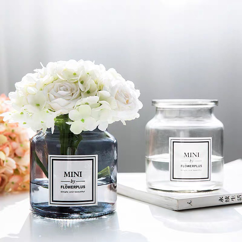 แจกันดอกไม้ แก้วโปร่งใสแจกันยุโรปห้องนั่งเล่นที่เรียบง่ายตกแต่งในสไตล์การจัดดอกไม้