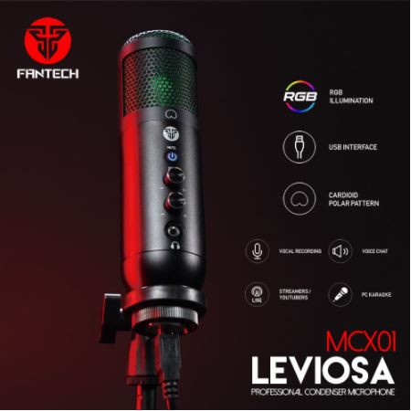 FANTECH  Leviosa Microphone MCX01 ไมค์ Professional Condenser Microphone RGB ไมโค