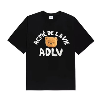 Adlv เสื้อยืดแขนสั้น ผ้าฝ้าย พิมพ์ลาย แฟชั่นสําหรับผู้ชายและผู้หญิง