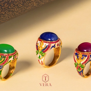 T vera - เครื่องประดับพลอยแท้ แหวนครุฑ Handcrafted เงินแท้ชุบทอง 22k