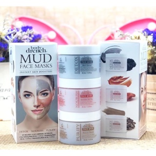 Body Drench Mud Face Masks Instant Skin Booster 45mlx3