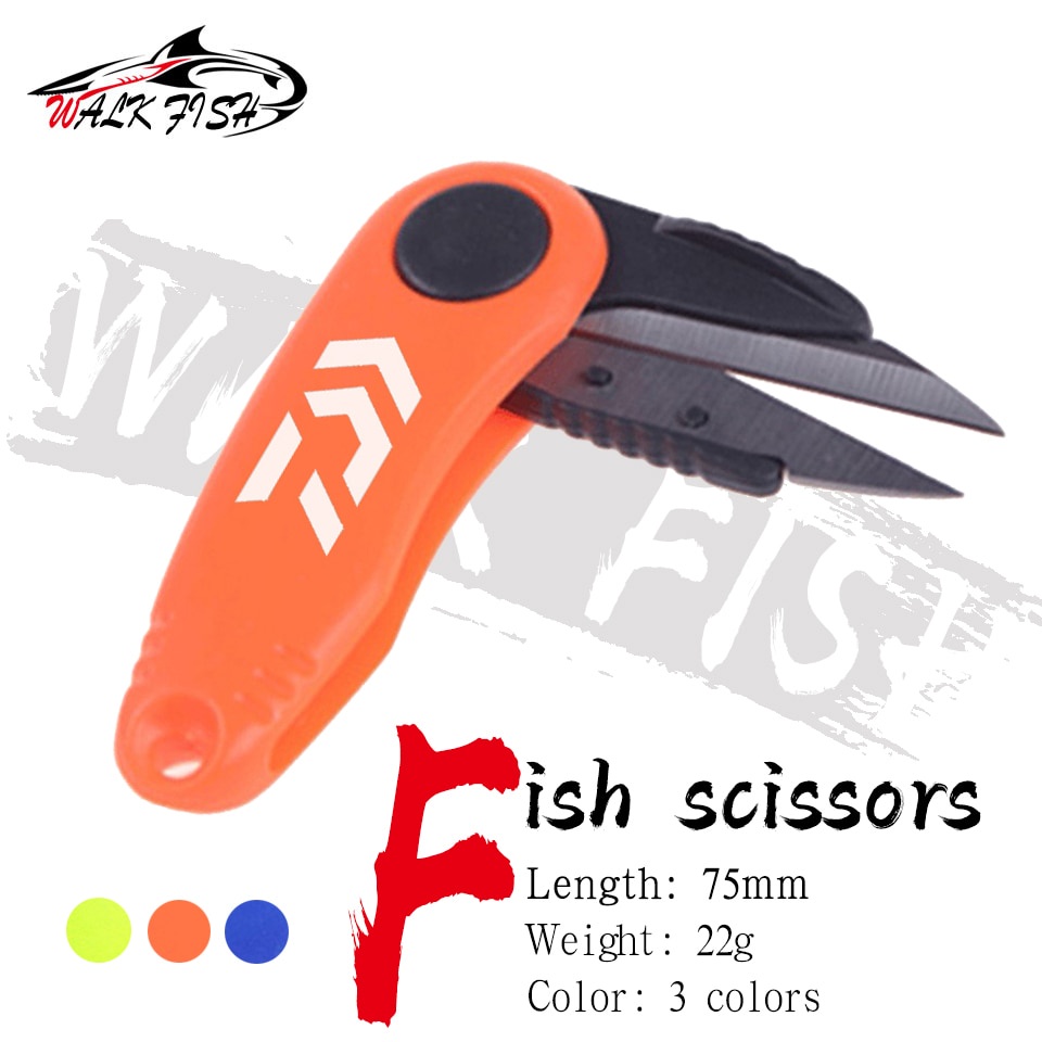 Walk FISH กรรไกรตัดสายเบ็ดตกปลา แบบสเตนเลส พับได้ ปมเร็ว