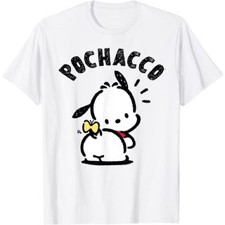 เสื้อยืดผ้าฝ้ายพรีเมี่ยม เสื้อยืด พิมพ์ลายโลโก้ Sanrio Pochacco