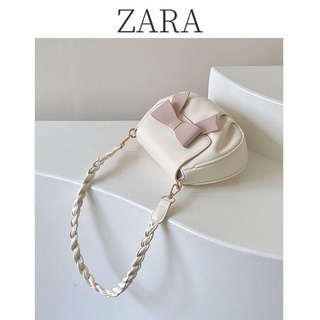 Zara กระเป๋าสะพายไหล่ ทรงสี่เหลี่ยม ขนาดเล็ก ประดับโบว์ เข้ากับทุกการแต่งกาย สําหรับสตรี 2022