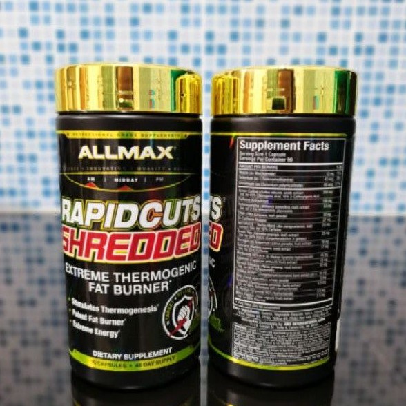 ALLMAX RAPIDCUTS SHREDDED แฟตเบิร์นสูตรมีคาเฟอีน 15-90เม็ด