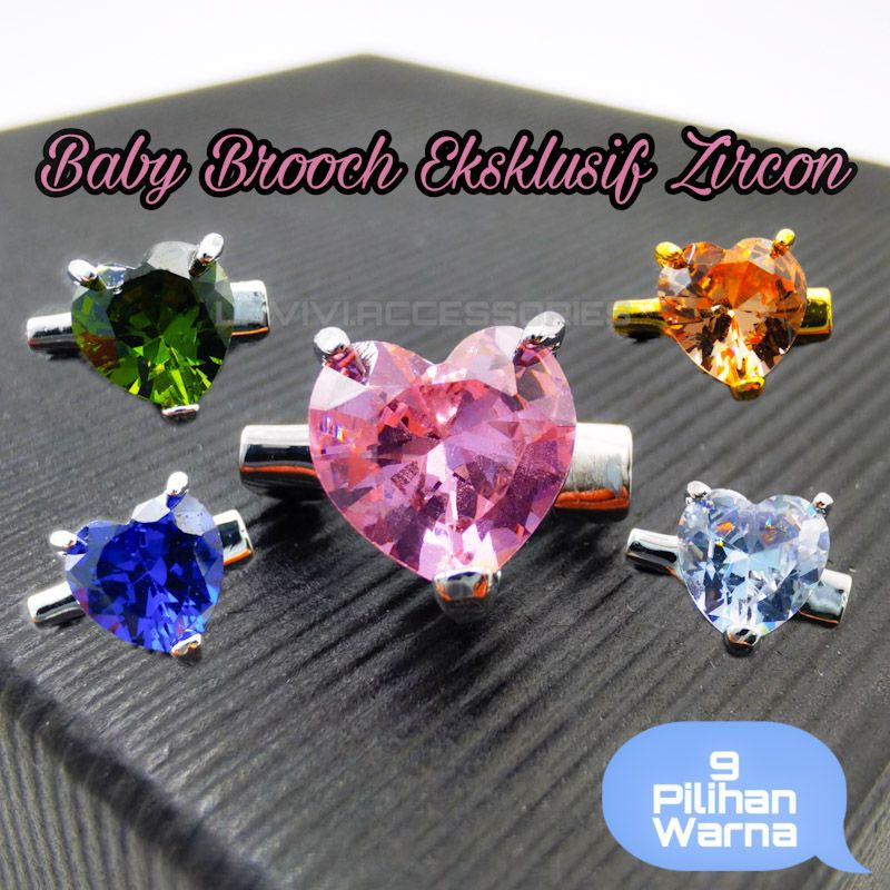 เข็มกลัดเด็ก Kerongsang Eksklusif 1 ชิ้น Zircon Love ️ Cubic Zirconia CZ457