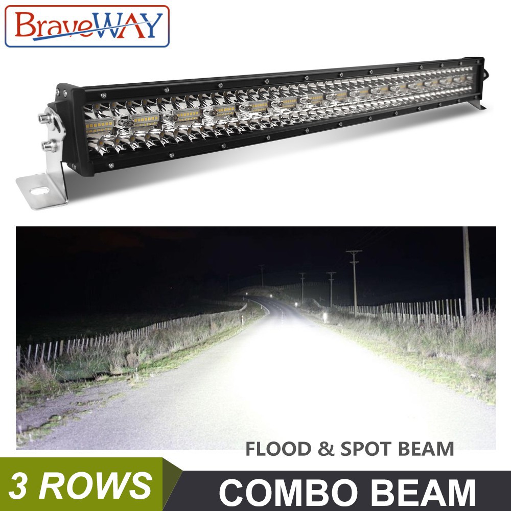 BraveWay 12D 3-Row 22 32 42 นิ้ว LED Bar 12V 24V Spot Flood Beam LED รถขับรถ Light Bar สําหรับ Offro