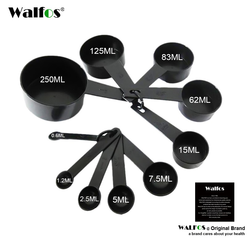 walfos ชุดถ้วยตวงช้อนตวงพลาสติก 10 ชิ้น / ชุด ช้อนตวง 10 ขนาด ช้อนตว พลาสติก 10 ชิ้น ชุดถ้วย + ช้อนตวง ถ้วยตวง อุปกรณ์ เบเกอรี่