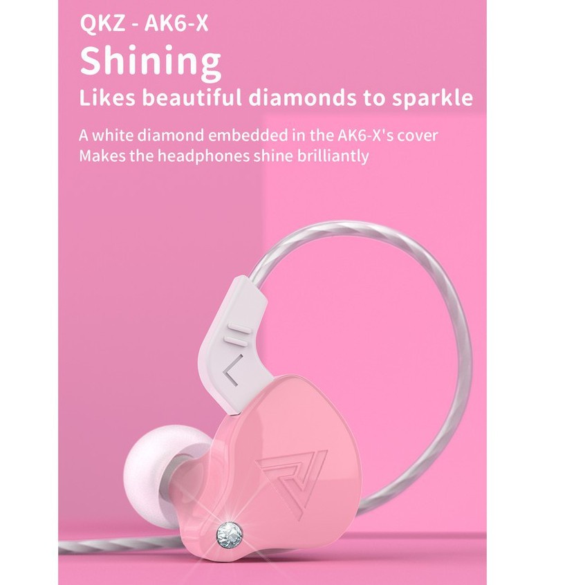Qkz AK6-X หูฟังอินเอียร์ ไดนามิก พร้อมไมโครโฟน พร้อมเบส