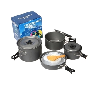 ส่งจากไทย DS-500 Outdoor Camping Cooking Set DS500 ชุดหม้อสนามแคมป์ปิ้งสำหรับ5-6คน(ชุดใหญ่) หม้อสนาม กระทะสนาม แคมป์